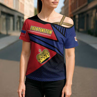 Personalized Liechtenstein Cross Shoulder Shirt Crown Symbol - Wonder Print Shop