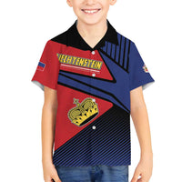 Personalized Liechtenstein Family Matching Off Shoulder Short Dress and Hawaiian Shirt Crown Symbol - Wonder Print Shop