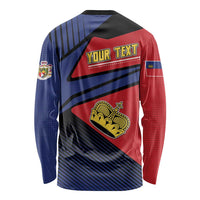 Personalized Liechtenstein Long Sleeve Shirt Crown Symbol - Wonder Print Shop