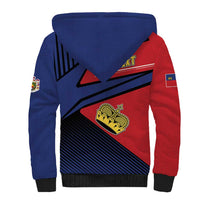 Personalized Liechtenstein Sherpa Hoodie Crown Symbol - Wonder Print Shop
