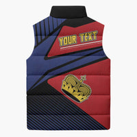 Personalized Liechtenstein Sleeveless Puffer Jacket Crown Symbol - Wonder Print Shop