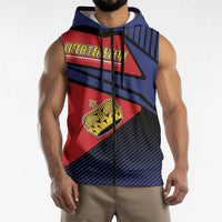 Personalized Liechtenstein Sleeveless Zip Hoodie Crown Symbol - Wonder Print Shop