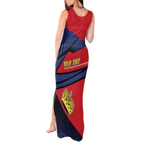Personalized Liechtenstein Tank Maxi Dress Crown Symbol - Wonder Print Shop