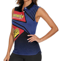 Personalized Liechtenstein Women Sleeveless Polo Shirt Crown Symbol - Wonder Print Shop