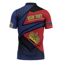 Personalized Liechtenstein Zipper Polo Shirt Crown Symbol - Wonder Print Shop