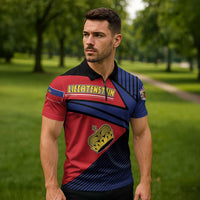 Personalized Liechtenstein Zipper Polo Shirt Crown Symbol - Wonder Print Shop