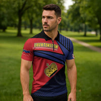 Personalized Liechtenstein Zipper Polo Shirt Crown Symbol - Wonder Print Shop