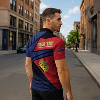 Personalized Liechtenstein Zipper Polo Shirt Crown Symbol - Wonder Print Shop