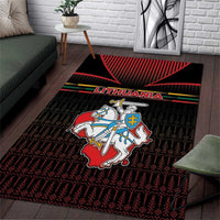 Lithuania Area Rug Knight In Armor With Map - Wonder Print Shop
