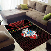 Lithuania Area Rug Knight In Armor With Map - Wonder Print Shop