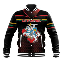 Personalized Lithuania Baseball Jacket Knight In Armor With Map - Wonder Print Shop