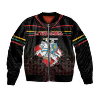 Personalized Lithuania Bomber Jacket Knight In Armor With Map - Wonder Print Shop