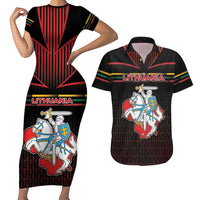 Personalized Lithuania Couples Matching Short Sleeve Bodycon Dress and Hawaiian Shirt Knight In Armor With Map - Wonder Print Shop