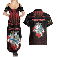Personalized Lithuania Couples Matching Summer Maxi Dress and Hawaiian Shirt Knight In Armor With Map - Wonder Print Shop