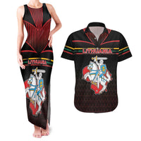 Personalized Lithuania Couples Matching Tank Maxi Dress and Hawaiian Shirt Knight In Armor With Map - Wonder Print Shop