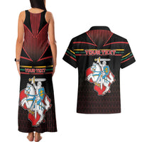 Personalized Lithuania Couples Matching Tank Maxi Dress and Hawaiian Shirt Knight In Armor With Map - Wonder Print Shop