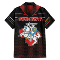 Personalized Lithuania Family Matching Off The Shoulder Long Sleeve Dress and Hawaiian Shirt Knight In Armor With Map - Wonder Print Shop