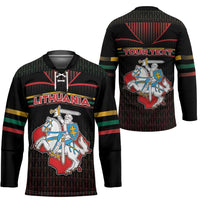 Personalized Lithuania Hockey Jersey Knight In Armor With Map - Wonder Print Shop
