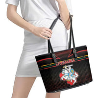 Lithuania Leather Tote Bag Knight In Armor With Map - Wonder Print Shop