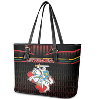 Lithuania Leather Tote Bag Knight In Armor With Map - Wonder Print Shop
