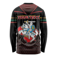 Personalized Lithuania Long Sleeve Shirt Knight In Armor With Map - Wonder Print Shop