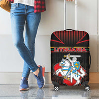 Lithuania Luggage Cover Knight In Armor With Map - Wonder Print Shop