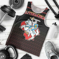 Personalized Lithuania Men Tank Top Knight In Armor With Map - Wonder Print Shop