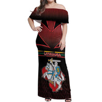 Personalized Lithuania Off Shoulder Maxi Dress Knight In Armor With Map - Wonder Print Shop
