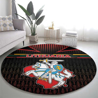 Lithuania Round Carpet Knight In Armor With Map - Wonder Print Shop