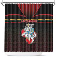 Lithuania Shower Curtain Knight In Armor With Map - Wonder Print Shop