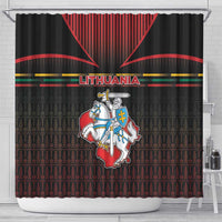 Lithuania Shower Curtain Knight In Armor With Map - Wonder Print Shop