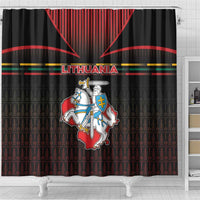 Lithuania Shower Curtain Knight In Armor With Map - Wonder Print Shop