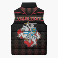 Personalized Lithuania Sleeveless Puffer Jacket Knight In Armor With Map - Wonder Print Shop