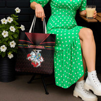 Lithuania Tote Bag Knight In Armor With Map - Wonder Print Shop