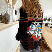 Personalized Lithuania Women Casual Shirt Knight In Armor With Map - Wonder Print Shop