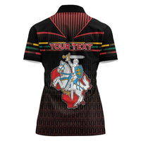 Personalized Lithuania Women Polo Shirt Knight In Armor With Map - Wonder Print Shop