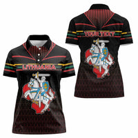Personalized Lithuania Women Polo Shirt Knight In Armor With Map - Wonder Print Shop