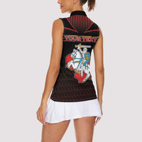 Personalized Lithuania Women Sleeveless Polo Shirt Knight In Armor With Map - Wonder Print Shop