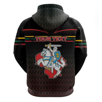 Personalized Lithuania Zip Hoodie Knight In Armor With Map - Wonder Print Shop