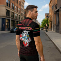 Personalized Lithuania Zipper Polo Shirt Knight In Armor With Map - Wonder Print Shop