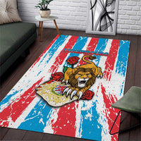 Luxembourg Area Rug Red Lion With Coat Of Arms - Wonder Print Shop