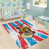 Luxembourg Area Rug Red Lion With Coat Of Arms - Wonder Print Shop