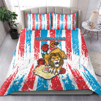 Luxembourg Bedding Set Red Lion With Coat Of Arms - Wonder Print Shop