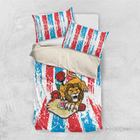 Luxembourg Bedding Set Red Lion With Coat Of Arms - Wonder Print Shop
