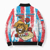 Personalized Luxembourg Bomber Puffer Jacket Red Lion With Coat Of Arms - Wonder Print Shop