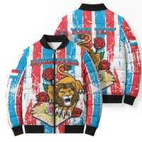 Personalized Luxembourg Bomber Puffer Jacket Red Lion With Coat Of Arms - Wonder Print Shop