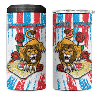 Personalized Luxembourg 4 in 1 Can Cooler Tumbler Red Lion With Coat Of Arms - Wonder Print Shop