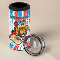 Personalized Luxembourg 4 in 1 Can Cooler Tumbler Red Lion With Coat Of Arms - Wonder Print Shop
