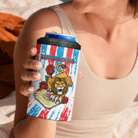 Personalized Luxembourg 4 in 1 Can Cooler Tumbler Red Lion With Coat Of Arms - Wonder Print Shop