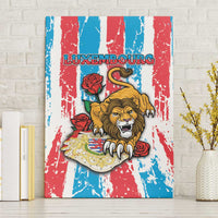 Luxembourg Canvas Wall Art Red Lion With Coat Of Arms - Wonder Print Shop